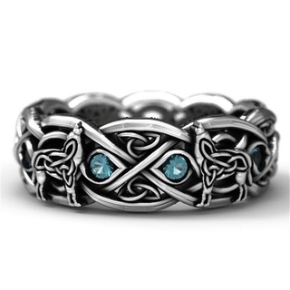 Xinting Hot fashion Jewelry vendido lobo celta topacio lobo Totem anillo negro luna anillo