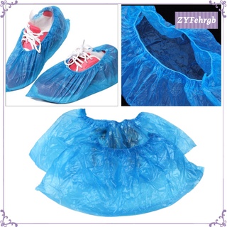 100 cuentas de plástico desechables impermeables overshoes antideslizantes cubiertas de zapatos de lluvia
