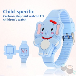 reloj electrónico led de silicona para niñas/reloj de pulsera/reloj de pulsera/reloj de pulsera electrónico/elefante de dibujos animados