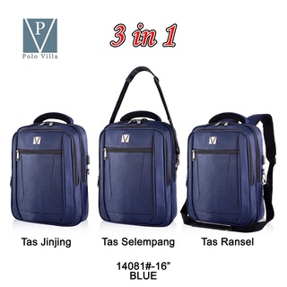 (TRM) Polo Villa mochila escolar 14081 mochila de hombre (extensión USB gratis + cubierta de tela)