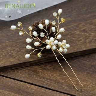 benauides festival novia horquilla perla tocado perla horquilla hojas flor boda hermosa trenza pelo novia clip de pelo