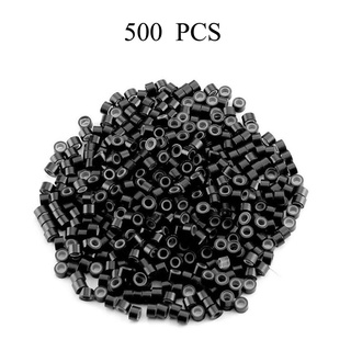 500 pzs cuentas de silicón forrado micro anillos para extensiones de cabello humano