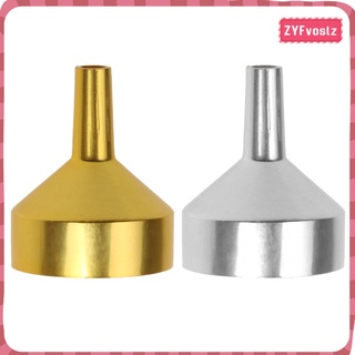 mini filtro de embudo para botellas de llenado perfume aceite líquido plata + oro 2pcs