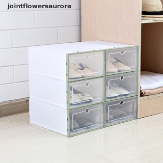 nuevo stock transparente zapatos cajón caso apilable artículos caja de almacenamiento rack organizador caliente