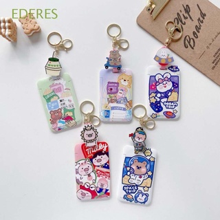EDERES Portable Bank Card Card Sleeve Cute Pass Badge Holder ID Card Holder Bus Metro Card Astronaut With Keychain Korean Meal Card Set Student Card Protect Case