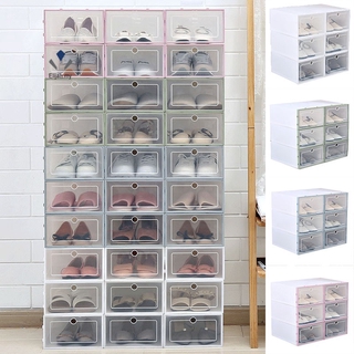 Caja De Zapatos De Plástico Transparente Con Diseño De Tapa , Almacenamiento , Herramienta De Para El Hogar (1)