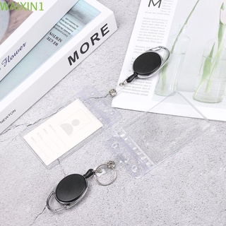 SUBEII New Retractable Badge Holders Clear Credit Card Case ID Card Holder Office Supplies Fashion PVC Unisex Reel Clip