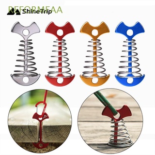 REFORMFAA High Quality Spring Fishbone Anchor Deck Stakes Camping Tent Hooks Tent Pegs Adjustable Buckle Plank Floor Outdoor Awning Tool Fixed Nails/Multicolor