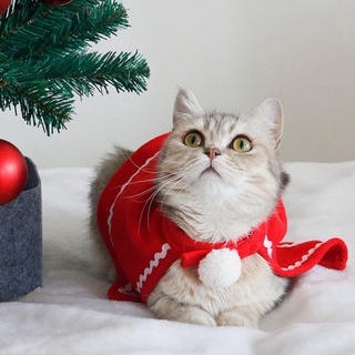 Gorro De tobillo De navidad cálido gorro bufanda roja Gato perro Cachorro mascota disfraz Cosplay ropa Para mascotas (3)