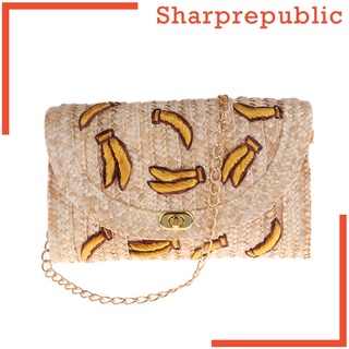 [SHARPREPUBLIC] Cadena mujer bolso de ratán paja mujer bolso bolso bolso de viaje mujeres cesta bolsa para playa mar Shopper bolsos