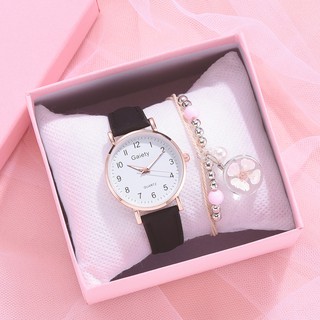 [Reloj + pulsera] Reloj de mujer + Pulsera linda de Sakura Moda simple Estudiante informal (2)