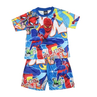 2Pcs Niños Traje De Manga Corta Pijamas De Los Servicio A Domicilio Spiderman Superman Coche Historia Vengadores Batman Iron Man (6)