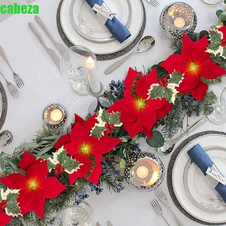 Cabeza 10 LED cadena de luces reutilizables decoración del hogar navidad guirnalda suministros de navidad árbol de navidad adornos Poinsettia flores al aire libre 2M para jardín decoraciones de navidad