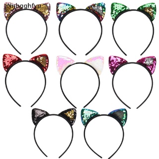 [nnhgghfyu] diadema de lentejuelas para el cabello de gato, oreja de gato, cosplay, diadema, ropa de cabeza, regalo de fiesta