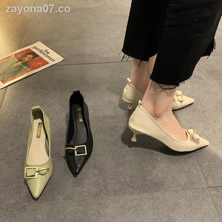 ﹉Zapatos individuales mujer primavera y otoño 2021 primavera nueva moda todo-fósforo zapatos de tacón alto puntiagudos boca baja estilete tendencia de tacón medio para mujer
