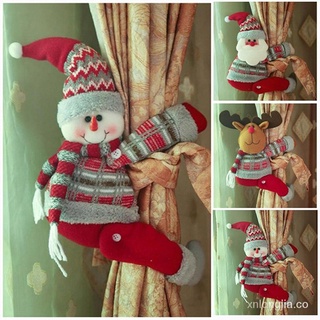 🙌 Linda cortina de navidad hebilla decoraciones de navidad para el hogar ventana decoración Santa Claus adorno de navidad suministros para el hogar CxiD