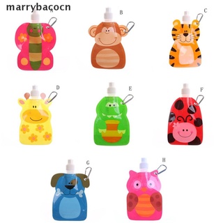 marrybacocn portátil ecológico plegable de dibujos animados animal bolsa de agua niños viaje bebida botella co