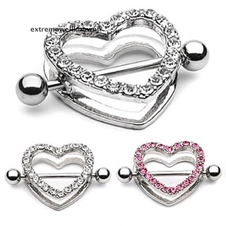 ewjr 1pc/1 par de piercings en forma de corazón para pezones, anillo de pezón, barra de acero, joyería nueva