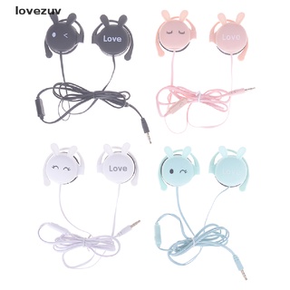 [lovezuv] Rabbit Ear Hook Wired Earphone Sport Running Stereo Headphones Girl Headset CO