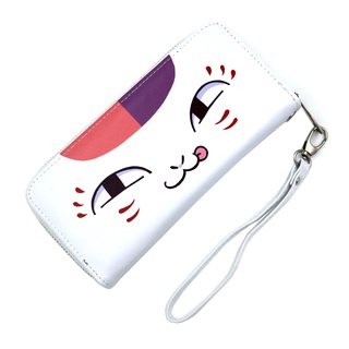 Natsume Yuujinchou colorido largo PU cremallera cartera teléfono celular embrague gato profesor bolso con cinturón (1)