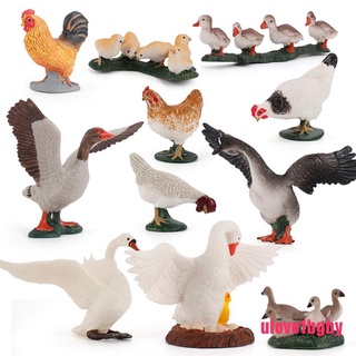 ulov: simulación de granja de pollo pato ganso animal modelo Bonsai figura hogar deco