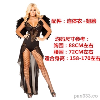 ❁Halloween adult black angel costume vampire demon party costume masquerade female COS costume wholesale (2)