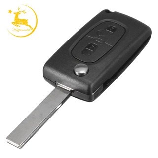 Cuchilla de Control remoto plegable para llave de repuesto del coche, accesorios de 2 botones, funda para Peugeot 207 307 308 407