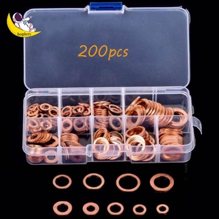 hoplery arandelas duraderas con caja de sumidero junta de cobre nuevo gadget anillo plano de 9 tamaños piezas de vehículo accesorios