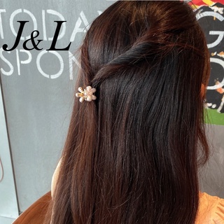 J&L delicado horquilla joyería linda perla geometría hueco conejo amor cuadrado flor Clip de pelo para las mujeres (7)