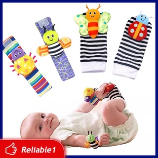 RELIABLE 2 pcs Cartoon Baby Toys 0-12 Months Baby Rattles Children Infant Newborn Toys Soft Plush Sock Baby Rattle Toy Wrist ❤ (1)
