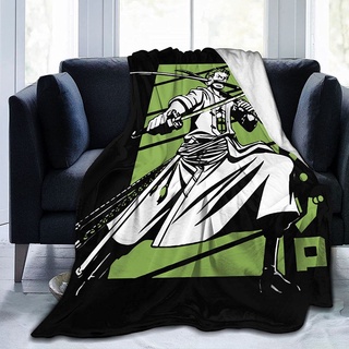 [Bf Style Blanket] Anime One Piece Roronoa Zoro mantas de franela de microfibra para cuatro estaciones