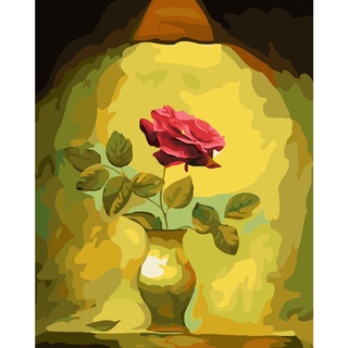 [elephant]diy paint by numbers adultos lienzo colorido acuarela kit de pintura al óleo para decoración del hogar regalo de pared principiante rosa flor 30*40cm 40*50cm