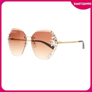 Fashion Vintage Oversized Rhinestone Sunglasses Women Retro Gradient Sun Glasses Eyewear Summer Glasses