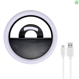 [gree]Mini anillo de luz LED con Clip para Selfie/anillo de luz recargable portátil Compatible con teléfonos inteligentes/Tablet
