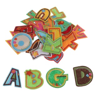 26pcs dibujos animados alfabeto bordado parche apliques ropa insignia de tela pegatina (1)