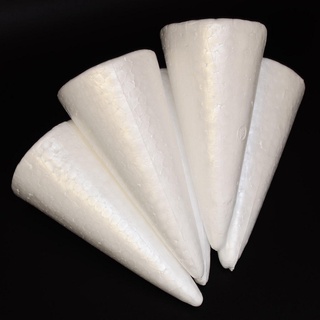 10 piezas de espuma de espuma de poliestireno blanco, forma de cono, manualidades creativas
