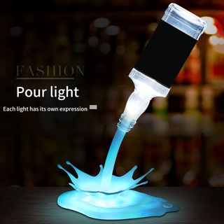 LED Pour Wine Bottle Lamp USB Powered Touch Control RGB Dimmable Night Light Decorative Light for Bar Home Decoration