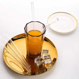 1 PC popote de vidrio reutilizable transparente resistente al calor de alta borosilicato vidrio café leche té jugo de beber pajitas (3)