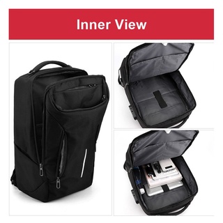 💗Promoción💗Teemi Anti robo de carga superior 14" 15.6" portátil mochila coreana bolsa Pack resistente al agua almohadilla cerradura USB auriculares puerto Beg Galas (4)