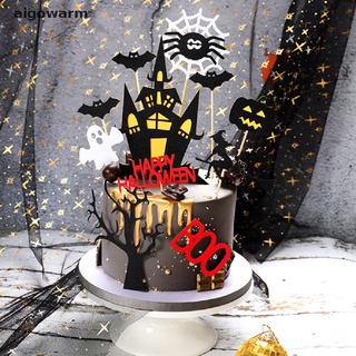 aigowarm halloween cake card black castle bat bandera calabaza bruja fiesta decoración co