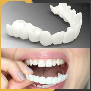 chapa de dientes falsos snap inferior y superior prótesis dentales de silicona falso cubierta de dientes