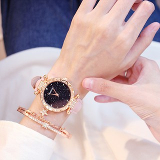 [Reloj + pulsera] Reloj de cuero para mujer Moda informal (sin caja) (3)