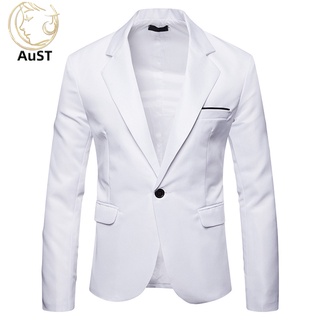 aust Streetwear Blazer Color Puro Solapa Cómodo Para Oficina (1)