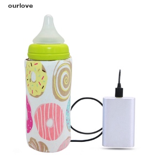 [ourlove] portátil calentador de botella calentador de viaje bebé niños leche agua usb cubierta bolsa suave [ourlove]