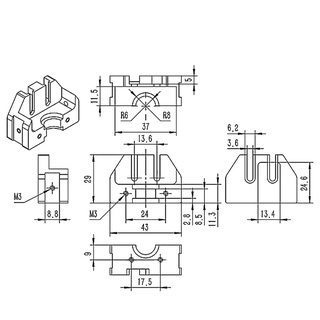 ynxxxx All Metal Mount for E3D Type Hotend Bracket for 3D Printer Creality CR-10 Ender3 (7)