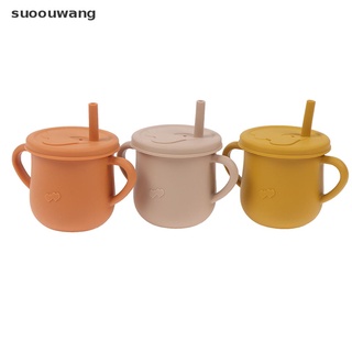 (hotsale) Baby Silicone Cups Drinking Straw Cup Food Grade Children Feeding Water Cup {bigsale}