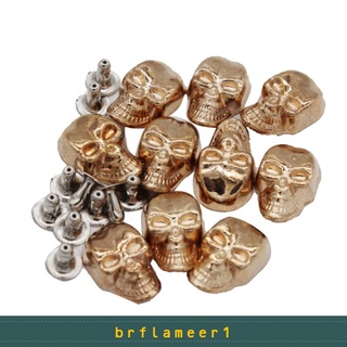 Brflameer1 10 juegos De botones calavera con remaches Estilo Punk De cuero Para ropa/decoración Artesanal