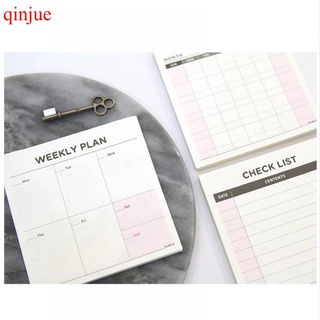 QINJUE más nuevo elegante semanal Plan mensual calendario Memo Check Stick nota marcadores almohadillas (4)