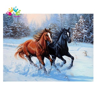 5d diy diamond pintura animal dos caballos bordado punto de cruz decoración del hogar