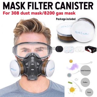 [Livinghouse] Máscara filtro recipiente accesorios para máscara de polvo 308/8200 máscara de gas